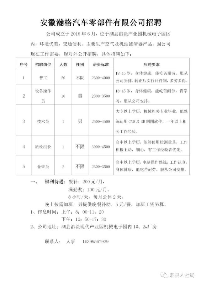 安徽泗县最新招聘信息概览