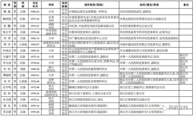 怀化市委最新干部任免动态